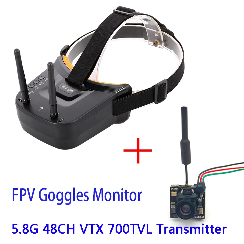Камера передатчик для гонок двойная антенна FPV 5 8G 40 каналов HD с видеомонитором 200