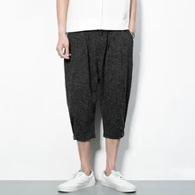 Японский Повседневные штаны для мужчин Лен Брюки для девочек девять личности Цвет Харен Брюки для девочек