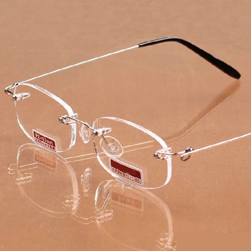 Peekaboo Rimless reading glasses Men Metal Readers Women magnification ready made Eyewear 1 00 1 50