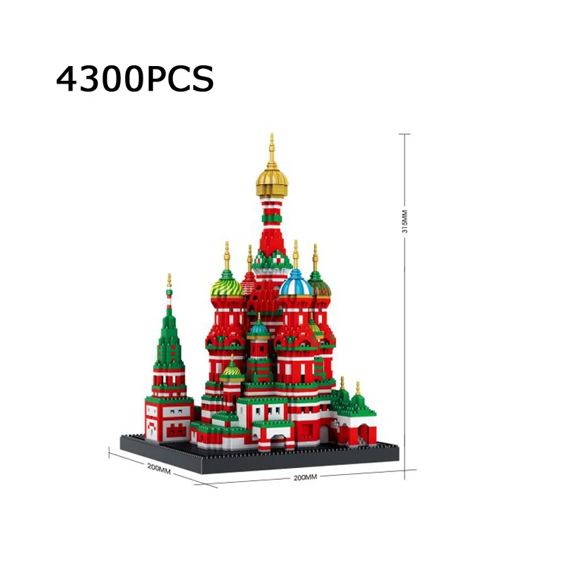 

World famous Architecture nanoblock Saint Basil's Cathedral Moscow Russia micro diamond building block 4300 pcs brick toys model