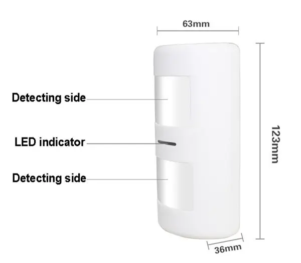 imágenes para Inmune a mascotas detector pir motion (de dos vías) impermeable 315/433 mhz sistema de alarma gsm sensor opcional imágenes para Inmune a mascotas detector pir motion (de dos vías) impermeable 315/433 mhz sistema de alarma gsm sensor opcional