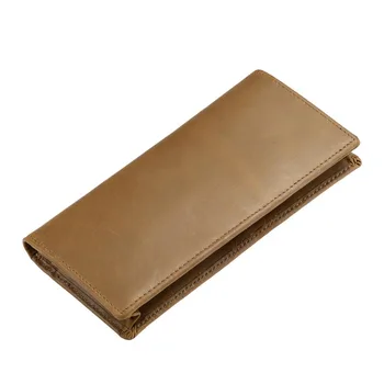 

2019 Hot sale men wallet genuine leather casual style purse high quality long wallets crazy horse leather clutch bag