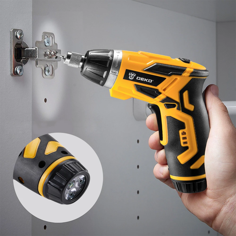 Электрическая отвертка DEKO GCD3.6DKB беспроводная 4 в бытовая перезаряжаемая с