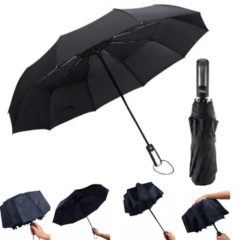 

Wind Resistant Three Folding Automatic Umbrella Rain Women Auto Luxury Big Windproof Umbrellas Men Frame reverse Windproof 10K