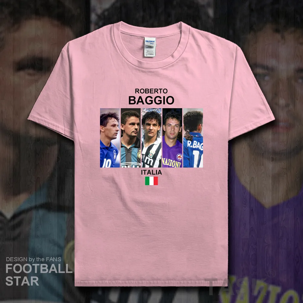 

Roberto Baggio t shirt men jerseys Italy Milan footballer star brand tshirt cotton fitness t-shirt casual clothes summer tees 20