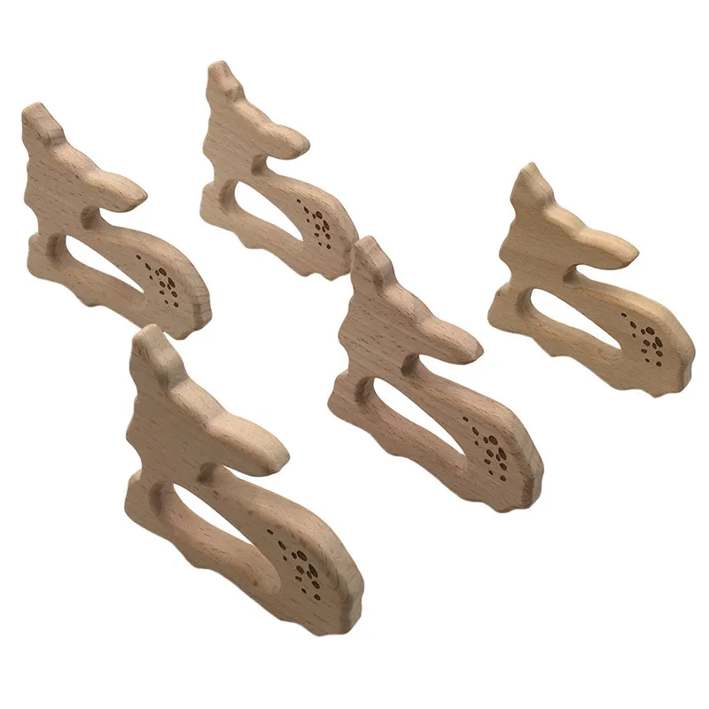 

Cute Wooden Teether Sika Deer Shape Teething Toy Safety Baby Toy DIY Accessories Dental Care Baby Teethers Bijtring