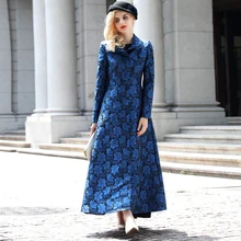 High Quality 2016 print spring wool jacket women winter overcoat clothing Long slim warm Jacket coat