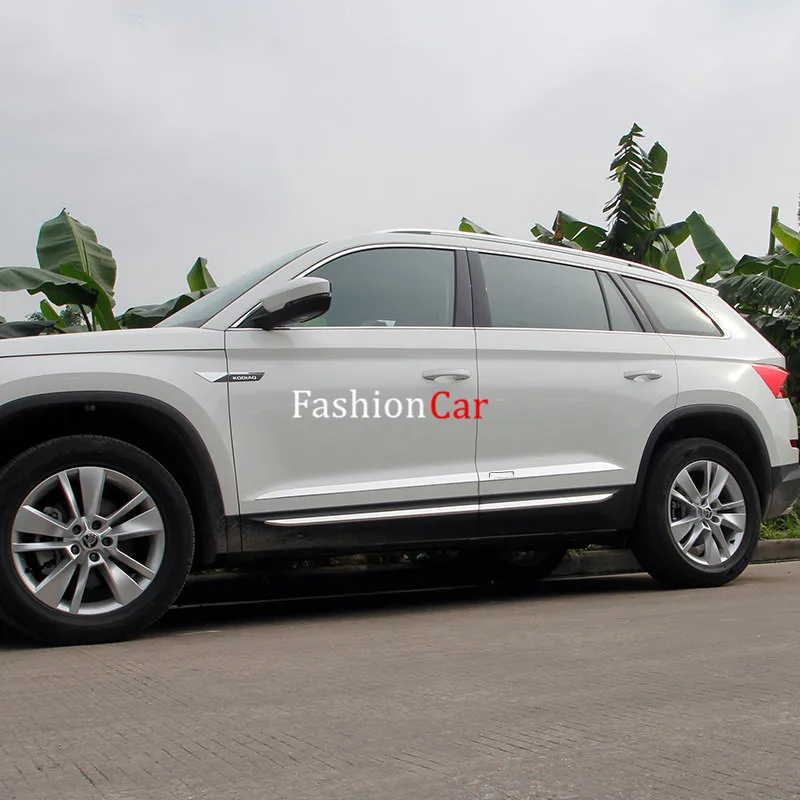 

For Skoda Kodiaq 2017 2018 4pcs/set Stainless steel Door Body Molding Accessories Side Trim Cover