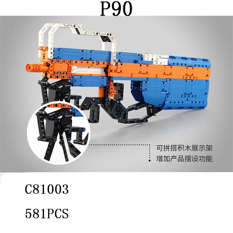 

Legoed Toy Gun LepinS Weapon Guns P90 Assault 81003 Rifle Scattergun Swat Firearms Legoingly Model Kits bricks toys Kids Gift