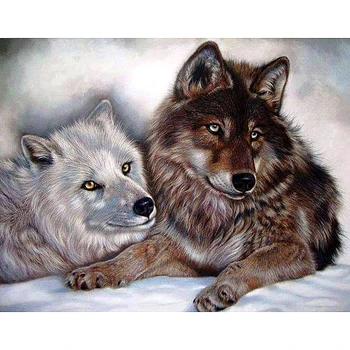 

Full Square/Round Drill 5D DIY Diamond Painting "Couple wolf" 3D Embroidery Cross Stitch 5D Rhinestone Home Decor gift