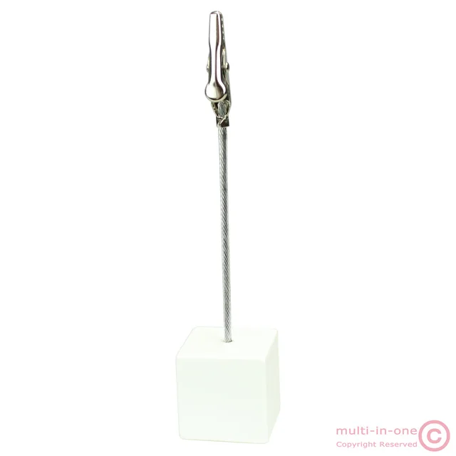 Color Cube Stand Alligator Wire Photo Clip,Memo Card Holder,Table Wedding Party Place Favor,Customized Gift Note Clamp white