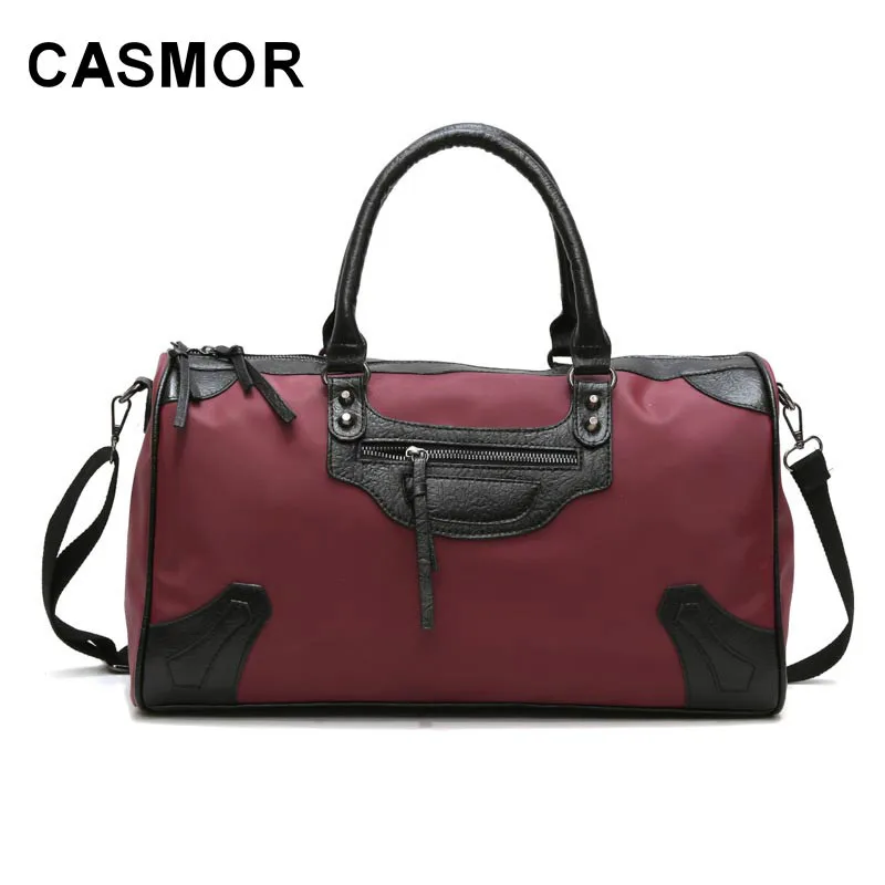 

CASMOR Women men Unisex Travel Bag Handbag Beach Shoulder Bag Crossbody Bag PU Large Capacity Fashion Couples Nylon Package