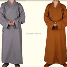 Весна и осень буддийский монахи Шаолинь Костюмы Одежда haiqing robesgown унисекс боевых искусств костюмы серый/желтый