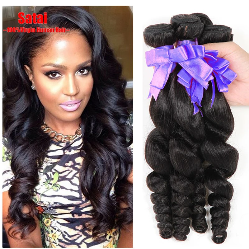 

8A Brazilian Virgin Hair Brazilian Loose Wave 4 Bundles Cheap Brazilian Loose Wave Virgin Hair Queen Hair Products Human Hair