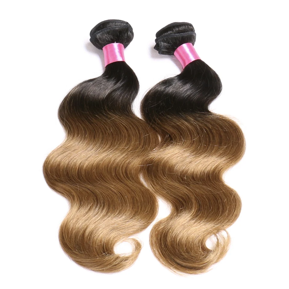 Chloe Hair Ombre Brazilian Hair Body Wave 1 Bundle 1B/30 Ombre Human Weave Bundles Brown Remy Extensions 10-26 Inch