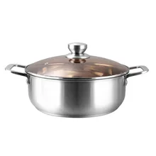 Нержавеющая сталь Толстая суповая кастрюля Бытовая композитная сталь антипригарная Горячая кастрюля для индукционной плиты газовая Универсальная