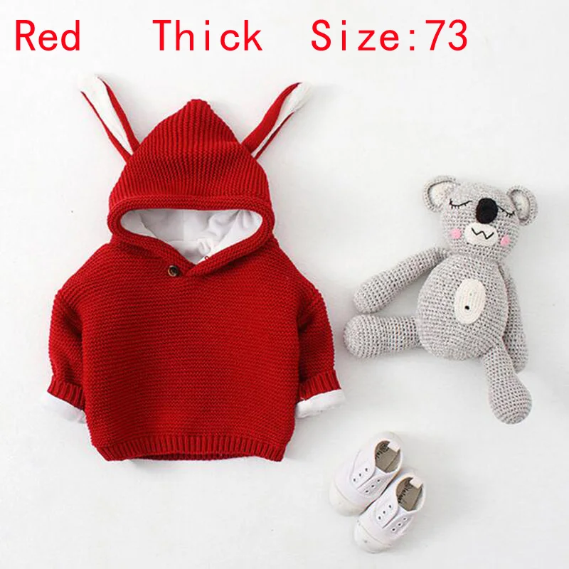 Прекрасный для маленьких девочек и мальчиков свитер детский свитер Детская куртка - Цвет: Red Thick 73