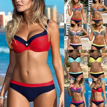 

bikinis 2020 women Womens Padded Push-up Bra Bikini Set Swimsuit Bathing Suit Swimwear Beachwear купальник bikini swimwear women
