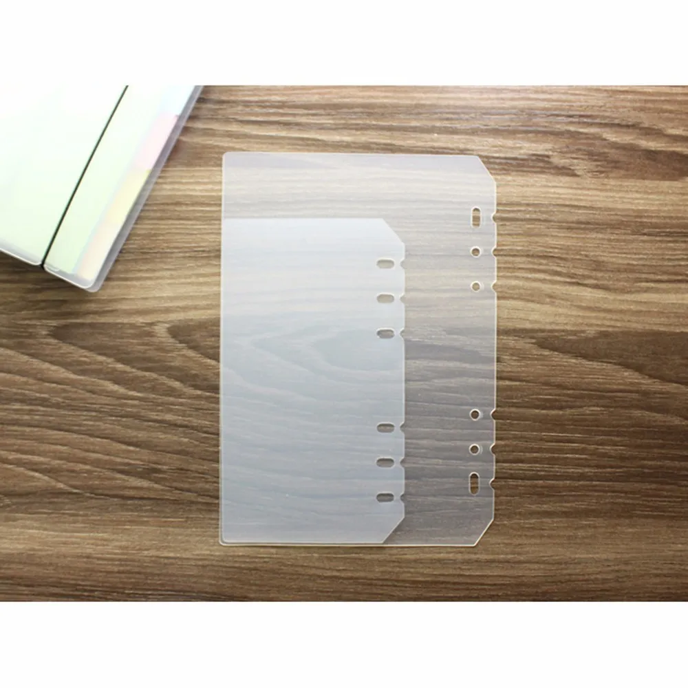 

2 Pcs/lot Elastic Transparent Separator Base Plate For A5 A6 A7 Spiral Rings Notebook 6 holes Loose Leaf Diary Journal
