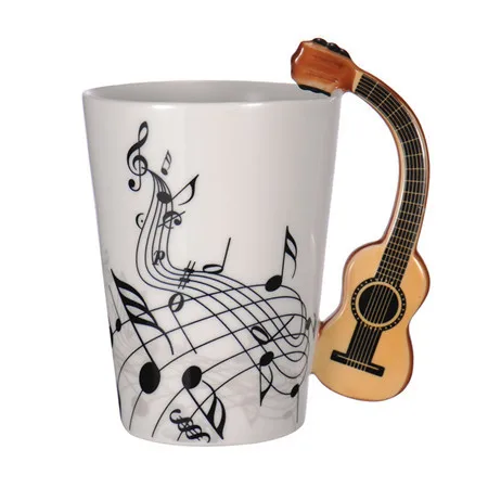 300 мл, креативные индивидуальные чашки, гитара, пианино, керамическая чашка, персональная Музыкальная нота, Молочный Сок, стаканчики, кофе, чай, чашка в подарок - Цвет: E