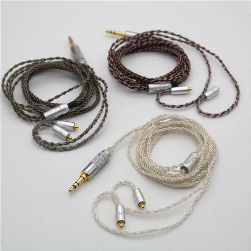 

High-end 8 strands of single crystal copper plated silver MMCX earphone wire cable for Shure SE215 SE315 SE425 SE535 SE846 UE900