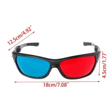 Abs + pc universal branco quadro vermelho azul anaglyph 3d óculos para filme jogo dvd vídeo tv ac resina esquerda vermelho/azul direito