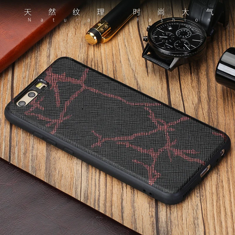 

Genuine Leather phone case For Huawei P10 case Line pattern shell For Mate 9 10 Pro P10 Nova 2 2s Plus Honor 9 V9 V10 cover