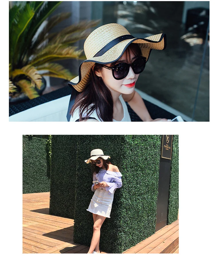 2018 Summer New Arrived Women Seaside Vacation Sunscreen Sun Hat  Beach Casual Straw Hat (10)