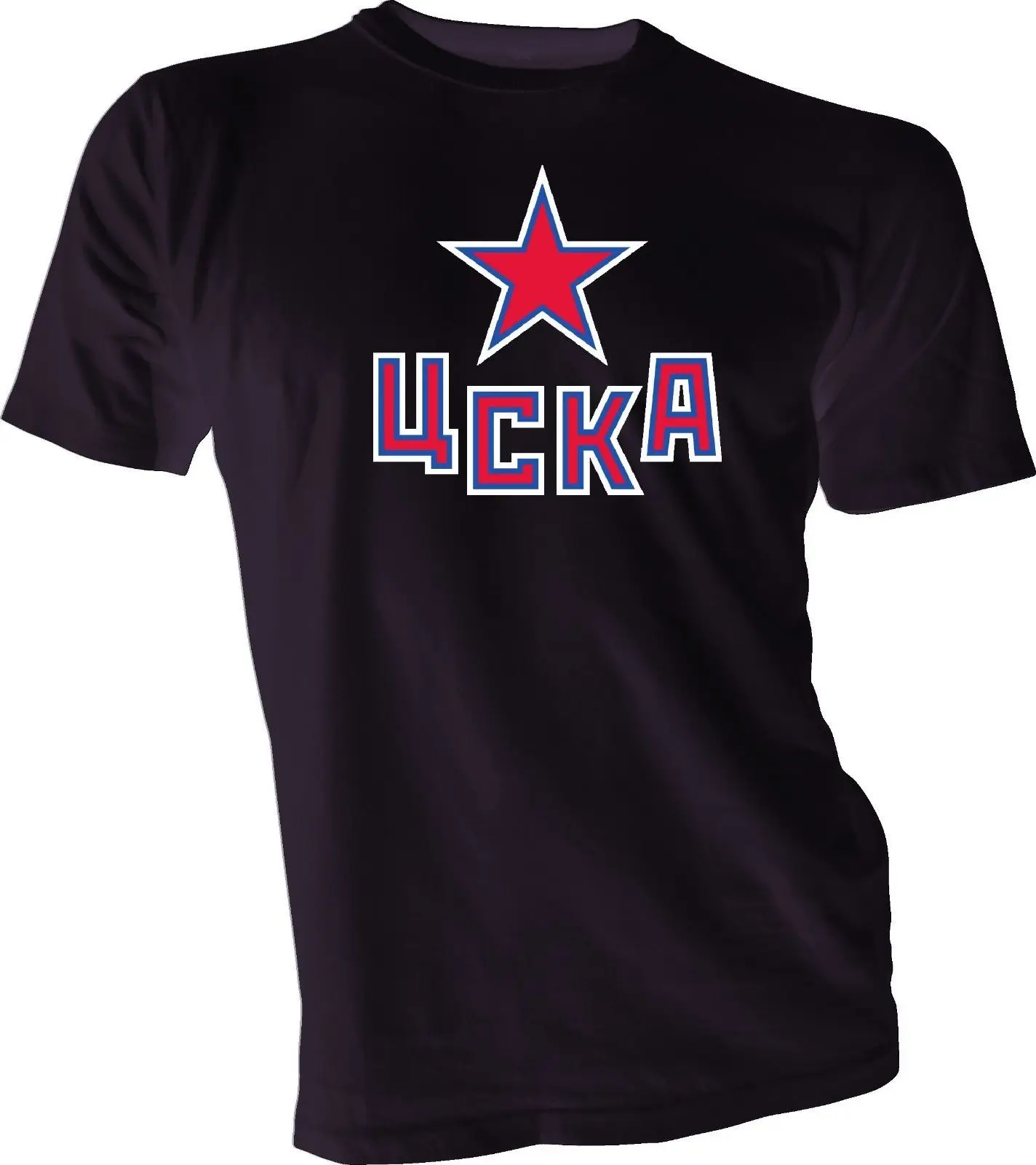 HC CSKA Moscow KHL Russian Professional HockeyER Black T Shirt NEW 