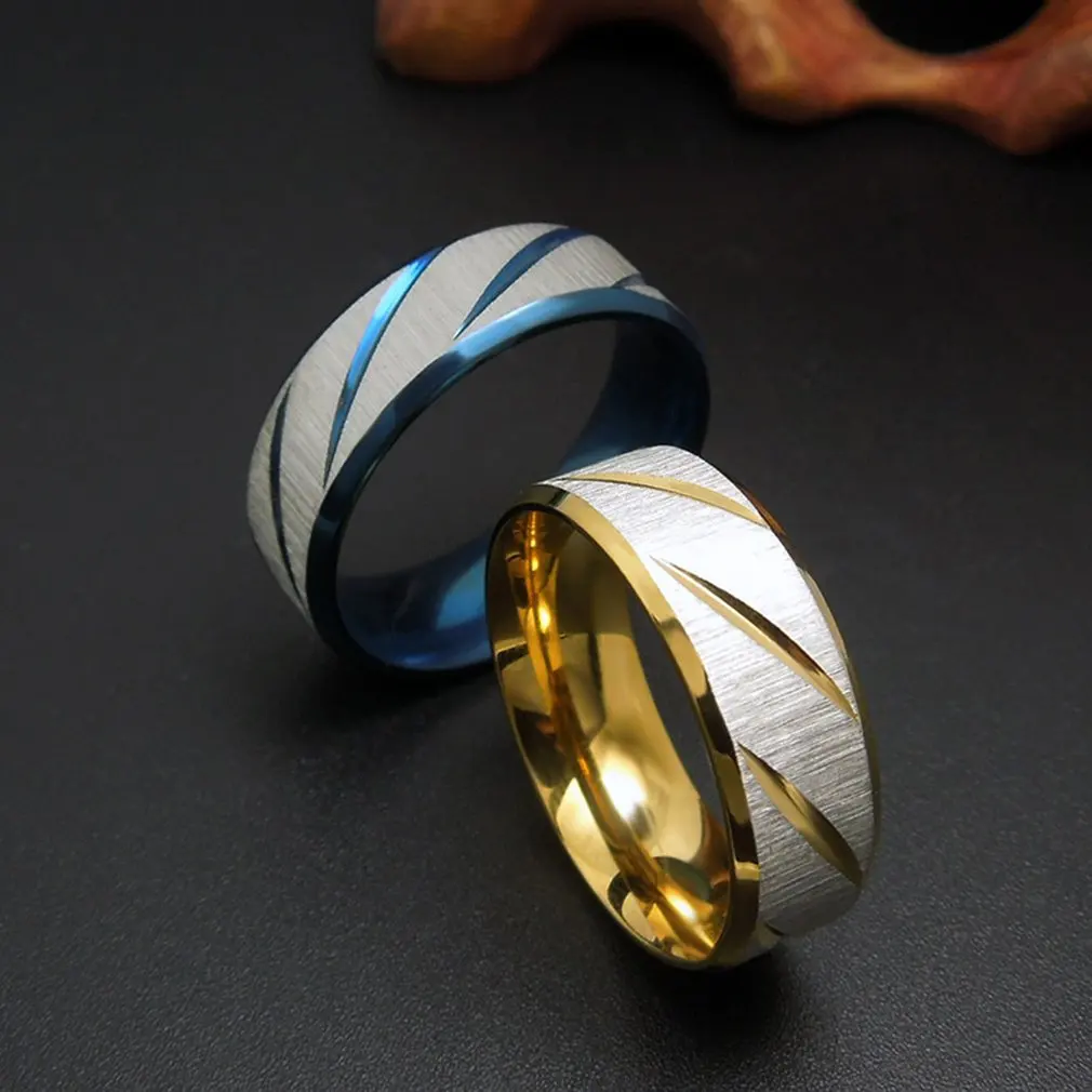 GENBOLI 1PC Metal Stainless Steel Wide Rings Sports Male Simple Men Jewelry Ring Wholesale Business Titanium Boy Gift