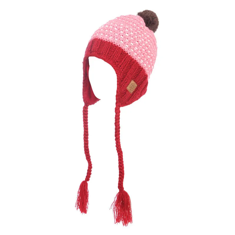 Зимняя теплая шапка для женщин Вязаная шапка для сноуборда Шапочка с капюшоном - Цвет: Красный