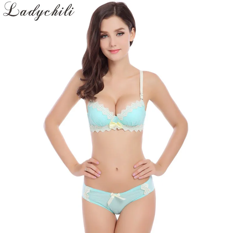 

Lace Pink Lolita Lingerie Women Bra Set Push Up Bra sets Brand Cute Japanese Bra Conjunto De lingerie Bra Brief Sets N9