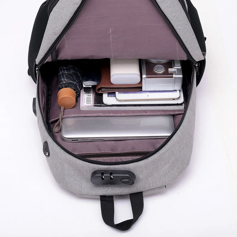 Мужской рюкзак, USB зарядное устройство, школьный рюкзак, студенческий рюкзак для ноутбука, бизнес рюкзак с замком, Mochila Hombre, дорожные сумки для мужчин