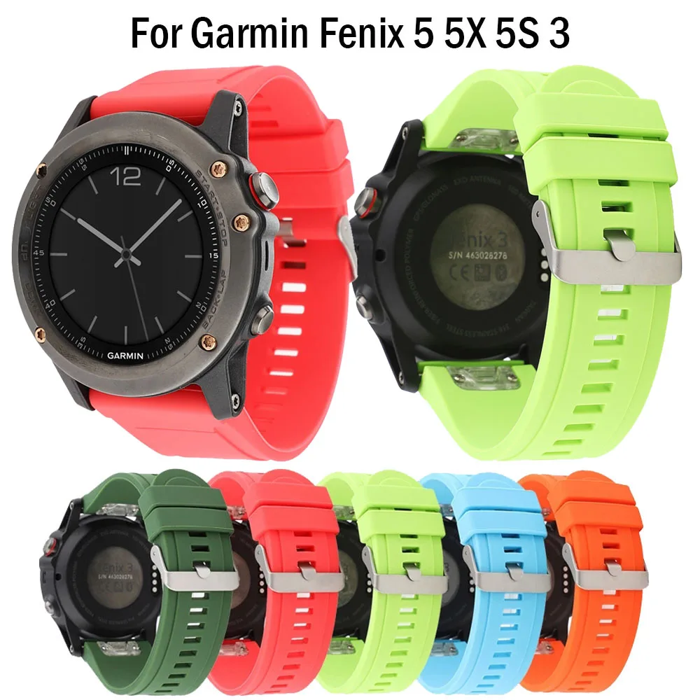 

26 22 20MM Watchband for Garmin Fenix 5X 5 5S Plus 3 3 HR Forerunner 935 Watch Quick Release Silicone Easy fit Wrist Band Strap