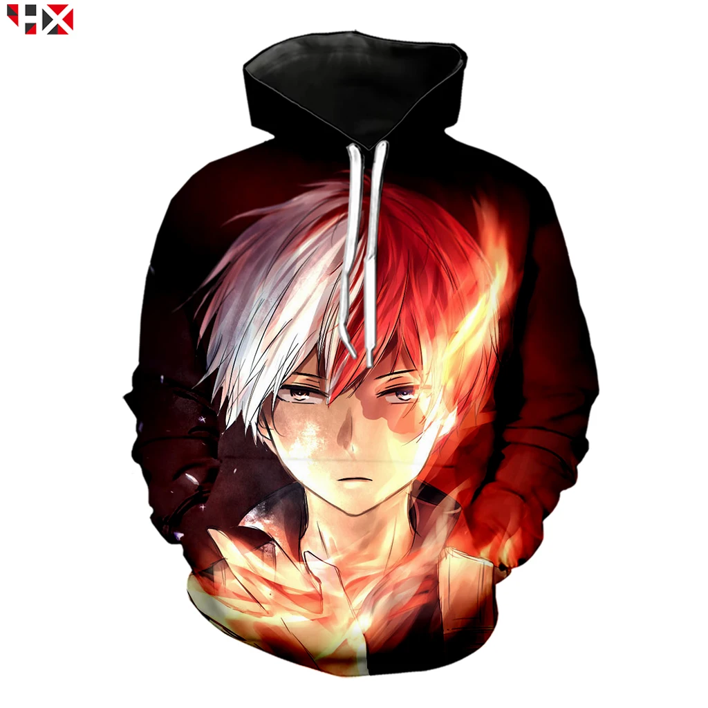 Новинка, 3D принт, популярное аниме, My Hero Academy, Мужская/Женская толстовка, Todoroki Shoto, повседневная, длинный рукав, с капюшоном, уличная одежда, топы, S258