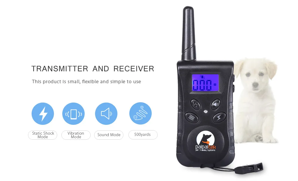 PaiPaitek PD520 Rechargeable Remote Dog Training Shock Collar