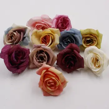 

DIY / 50pcs Non-woven Artificial Flower Head Home Wedding Party Christmas Decoration Ring Gift Box Clipart Vintage Rose