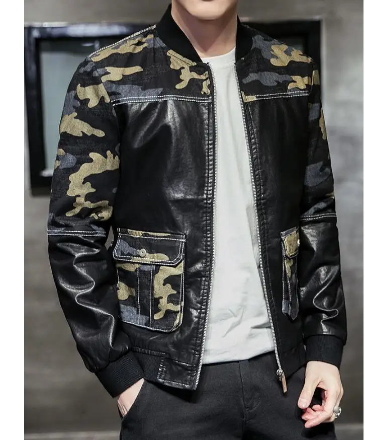 Тан Прохладный 2019 новый бренд модные камуфляжные паркет Мужская косуха бейсбольная куртка с воротником для отдыха спортивная