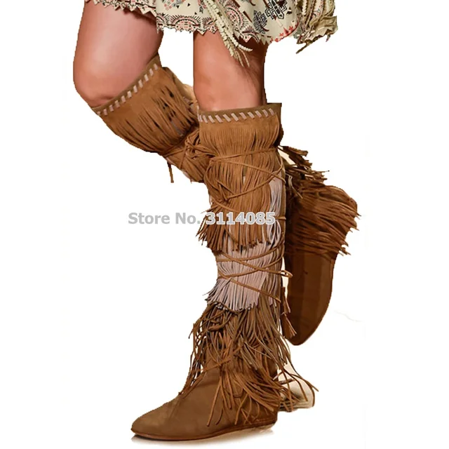 Suede tall boots flat Clearance