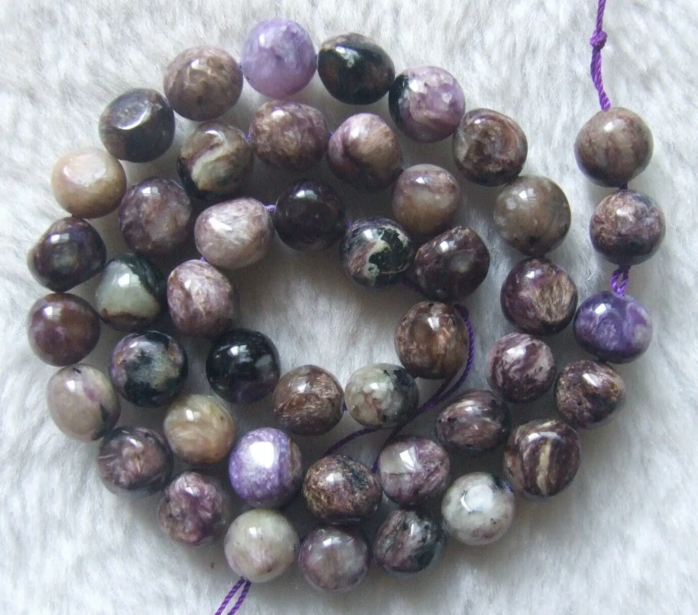 

8mm Natural Charoite Freeform Loose Beads 15.5Inch