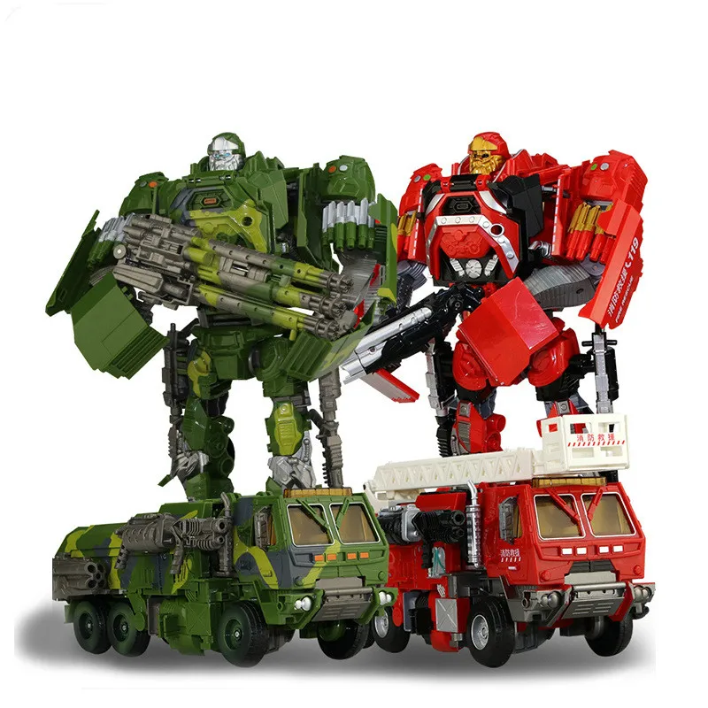 

34cm Model Car Transformed Toy King Kong Large Sound and Light Edition Fire Inspector Car Robot Model Boy Gift Toys for Children