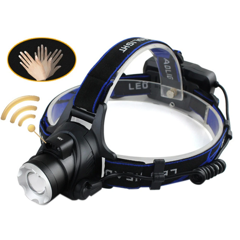 

LED Headlight Headlamp Induction XM-L T6 2000LM Waterproof Zoom Head Flashlight Adjustable Head Lamp Front Light Linterna
