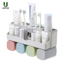 Набор аксессуаров для ванной комнаты UNTIOR настенный держатель для зубной щетки автоматический диспенсер для зубной пасты с чашкой для зубной щетки набор для ванной комнаты