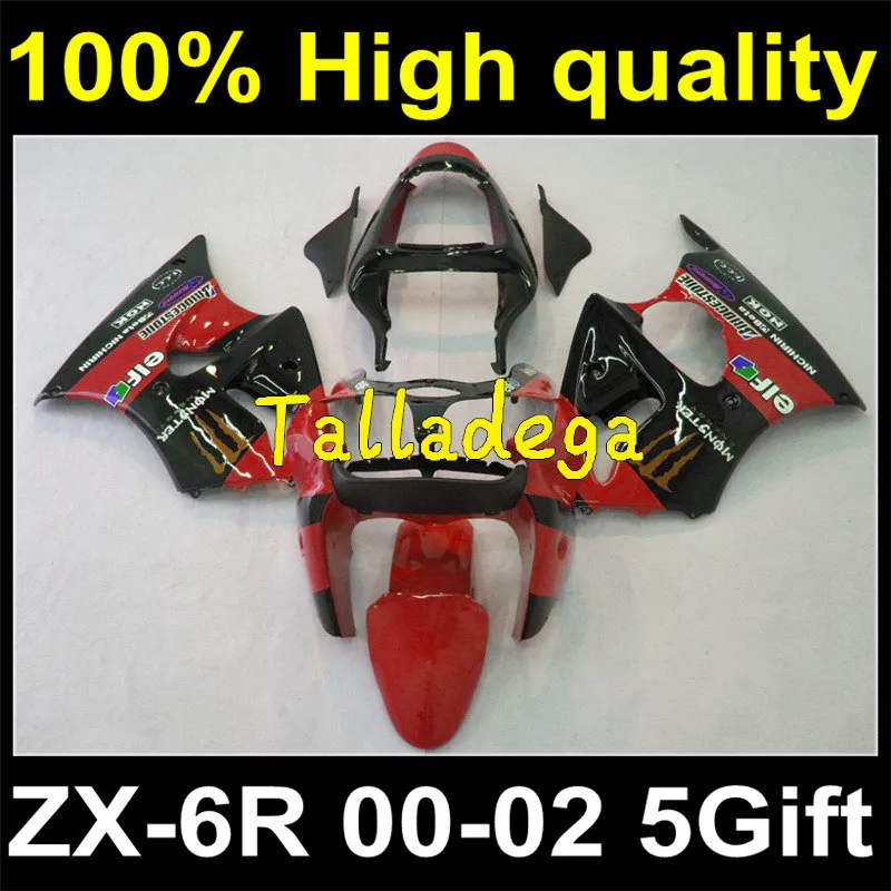

Complete Plastic Body Fairing Kit Set For KAWASAKI Ninja ZX6R ZX-6R 636 ZX636 2000 2001 2002 00 01 02 Fairing KA00-021100