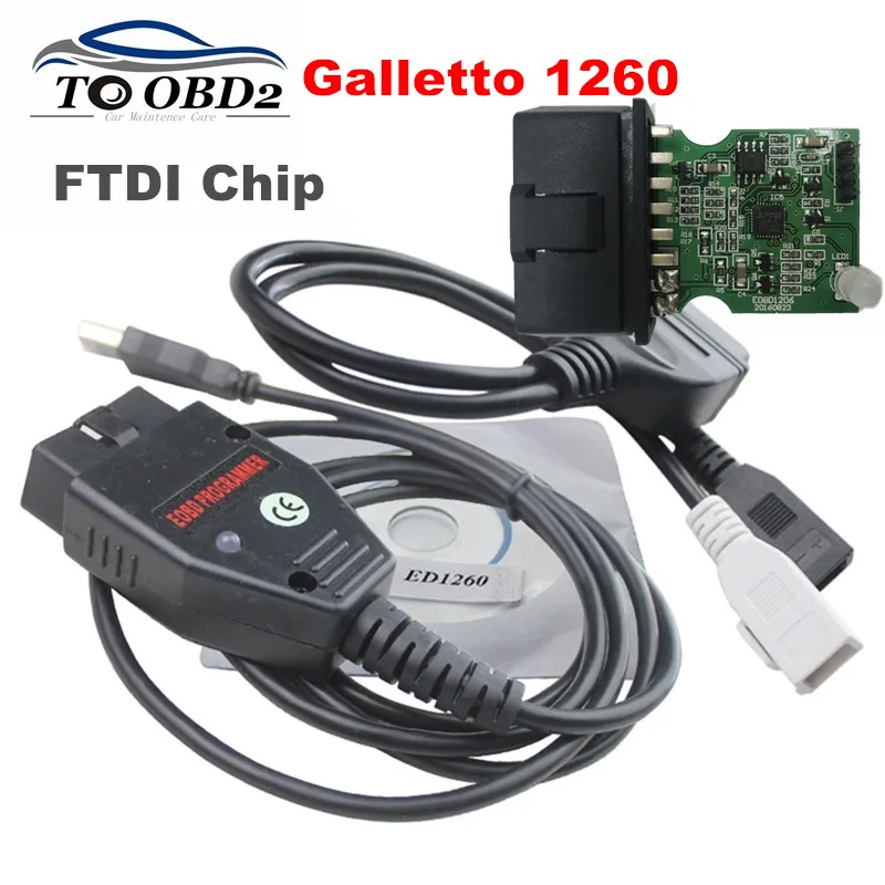 

OBD OBD2 Auto ECU Chip Tuning Interface EOBDII Programmer Galletto 1260 Read&Write Car's ECU EOBD-1260 FTDI Working EDC15/16