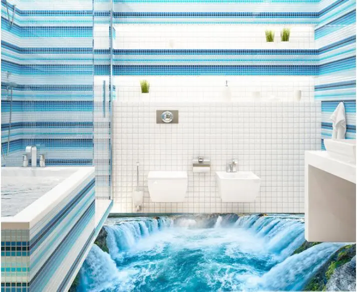 3d обои для ванной комнаты пол из ПВХ рисования стен|bathroom floor wallpaper|wallpaper for walls 3dfloor