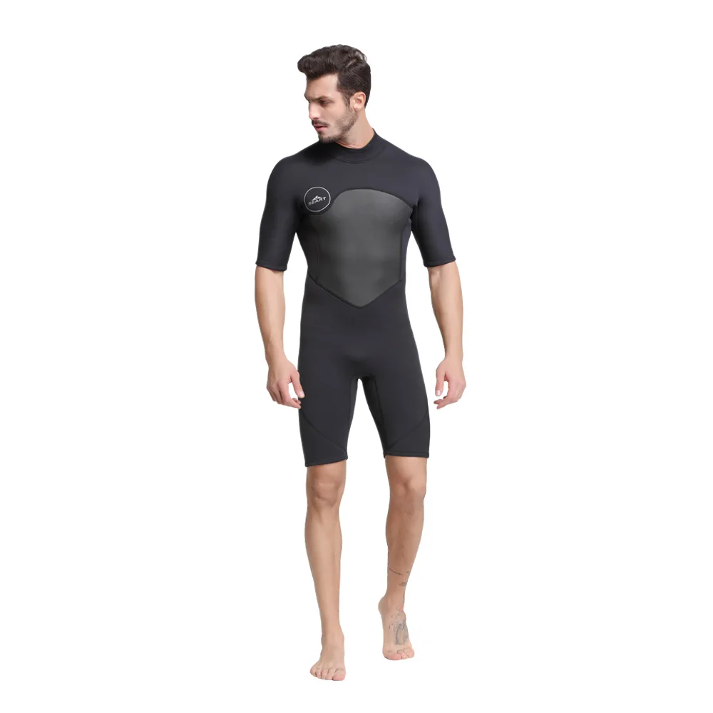 Гидрокостюм для мужчин коротышка Дайвинг костюмы молния сзади 2 мм неопрен класса премиум купальный комбинезон сёрфинг Подводное плавание гидрокостюм