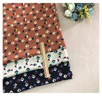 

2019 spring and summer clothing fabric fabric thin material geometric small pattern printing fine chiffon soft dress diy cloth