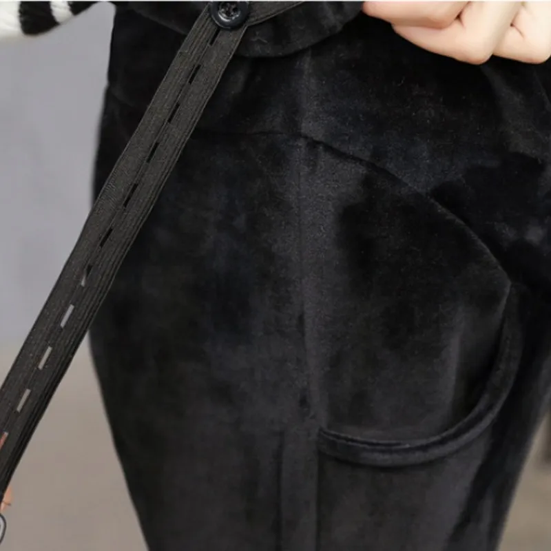 PLAMTEE Fashion Casual Warm Maternity Trousers Thick Adjustable Pregnancy Harem Pants 2017 Winter Clothes For Pregnant Women