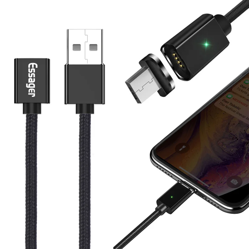 Магнитный кабель Micro USB для синхронизации данных нейлоновый Плетеный светодиодный индикатор магнитное зарядное устройство, кабель с поддержкой зарядки для большинства популярных Android